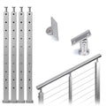 4 Pack Stainless Steel Cable Railing Post F5119