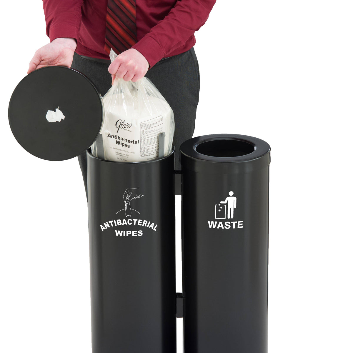 Antibacterial Wipe Dispenser and Garbage Can D352