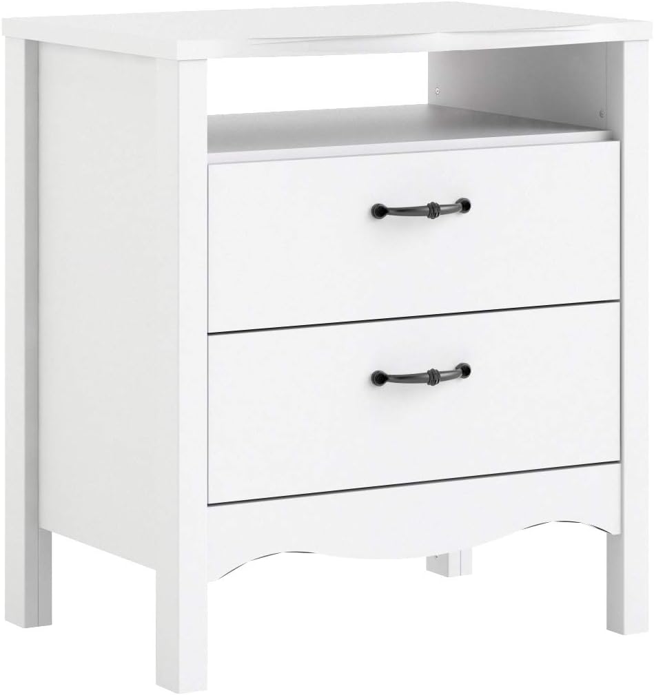 White 2 Drawer Nightstand X3775