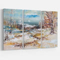 Winter Trees Oil Painting Print Multi-Piece Wrapped Canvas J927