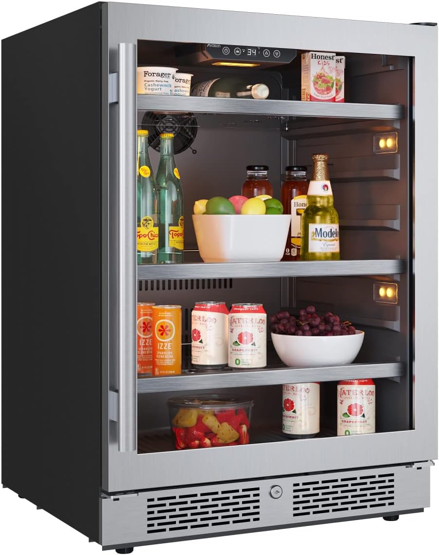 24 Inch 140 Can Beverage Center with LED Lighting C55429