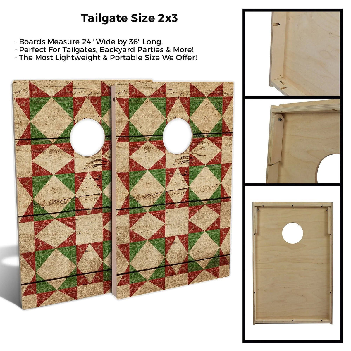 Red Christmas Cornhole Set with Carrying Case I545