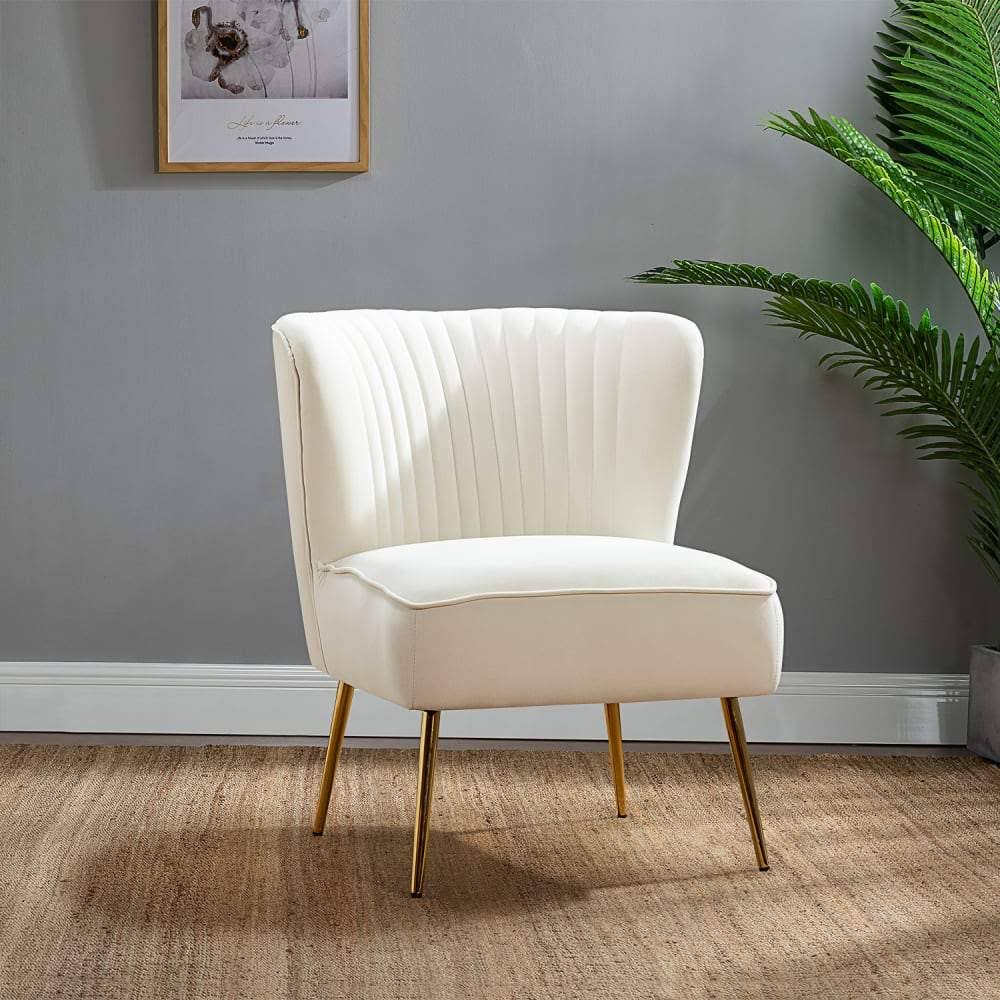 Pink Gold Legs Velvet Side Chair C64143