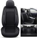 Black Full Set Leather Fabric Car Seat Covers A97425