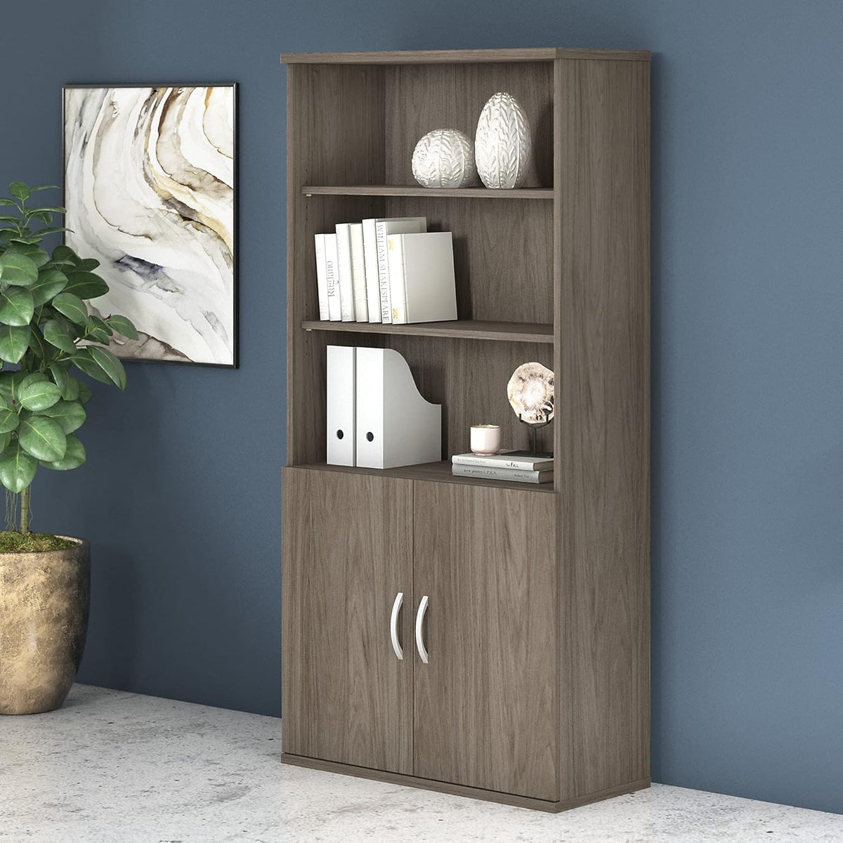 5 Shelf Bookcase with Doors D2026