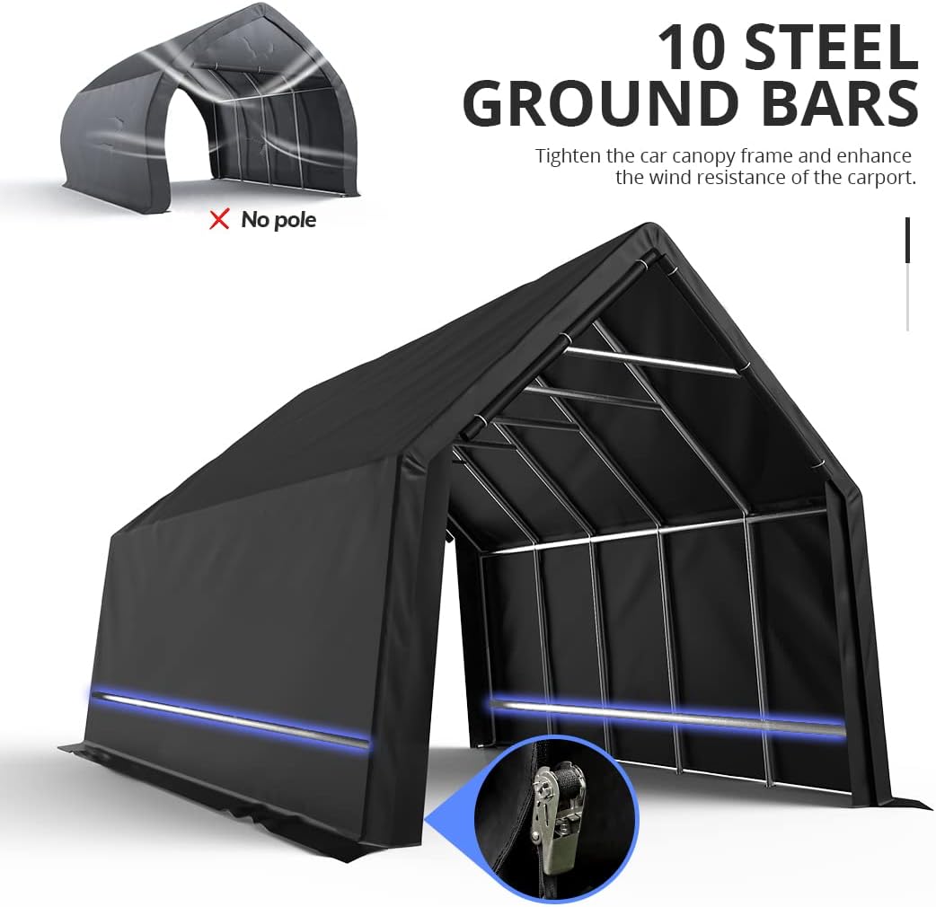 13' x 20' x 12' Heavy Duty Galvanized Carport X9386