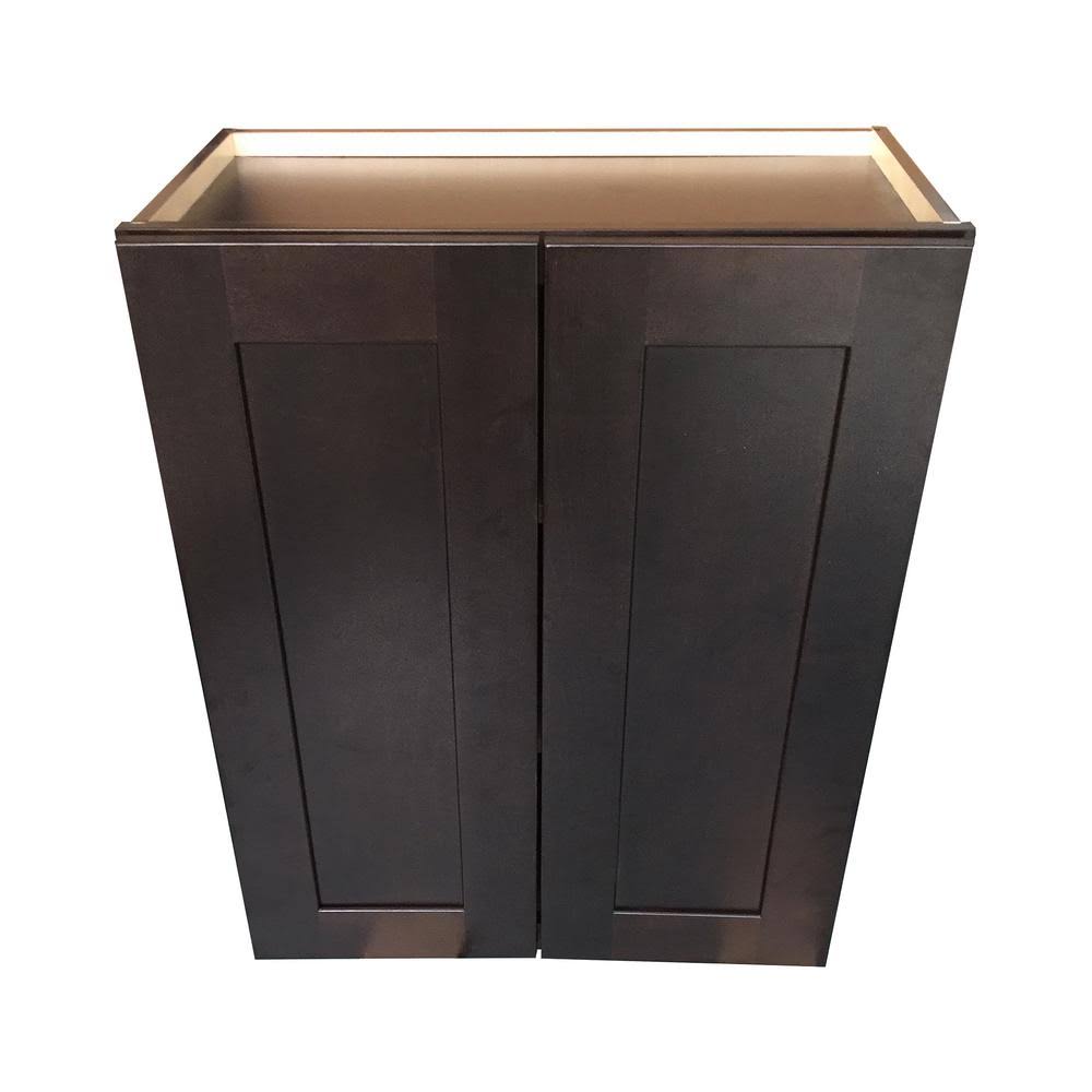 33x36x12 in. Espresso Double Door Wall Cabinet with 2 Adjustable Shelves Q1682