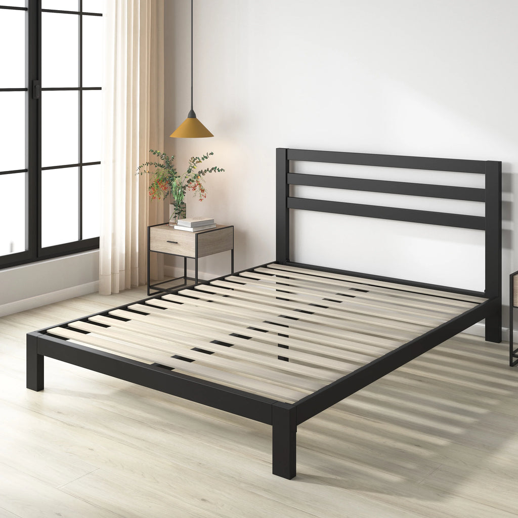 36" Metal Platform Bed with Headboard, Twin X24093