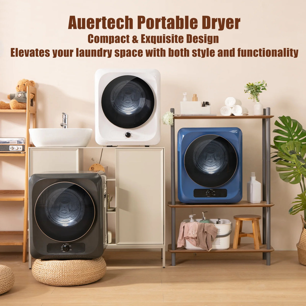 850W 1.6 Cu.ft. Portable Electric Laundry Dryer J43918