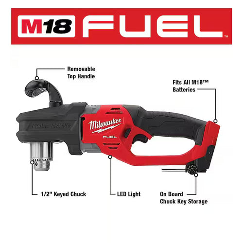 18-Volt Li-Ion Brushless Cordless 1/2 in. Right Angle Drill with Hole Saw Kit M261749