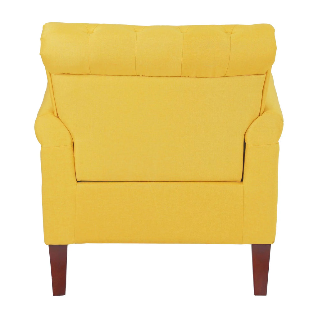 Yellow Linen Fabric Accent Chair Z28832