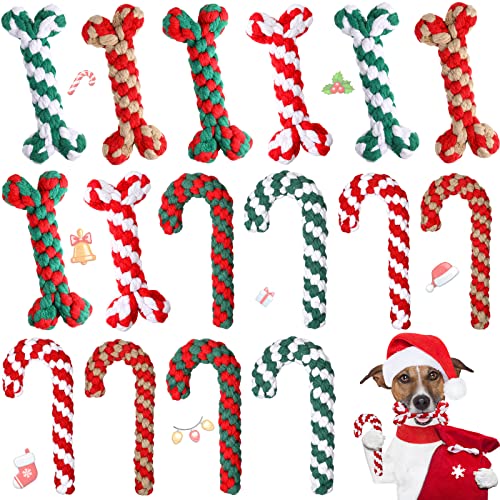 16 Pieces Christmas Dog Rope Toys L3497