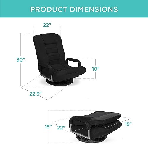 Swivel Gaming Chair 360 Degree Foldable Black/Blue E763946