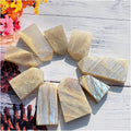 Natural Crystal Rough Point Moonstone Quartz Wand Blue Gemstone Slice Column Tower I4040