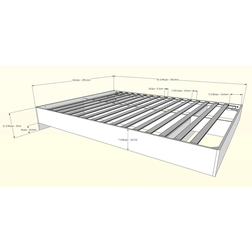 Queen Size Bedroom Set Natural Maple and White U1892