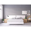 Queen Size Bedroom Set Natural Maple and White U1892