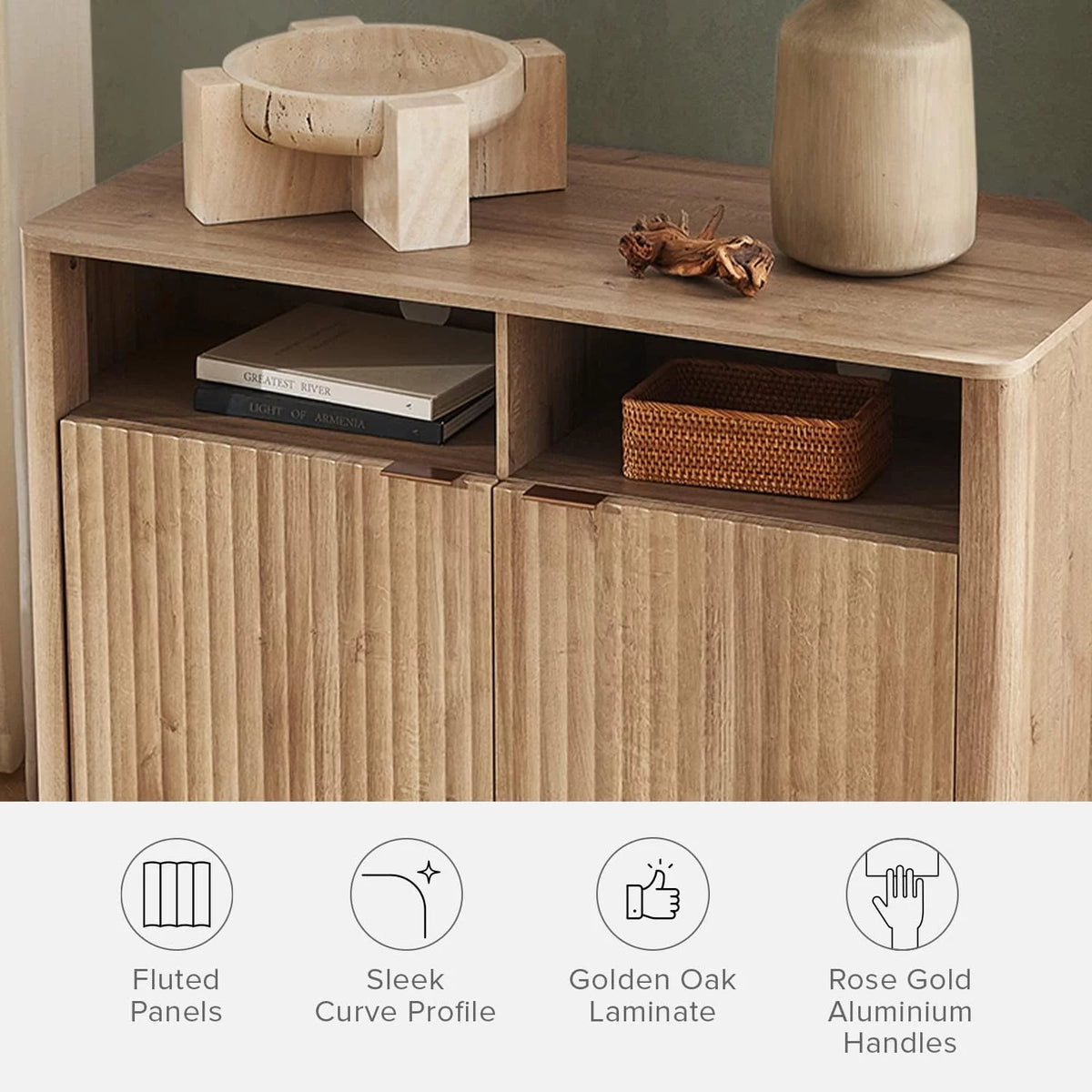 Oak Mid-Century Modern Corner TV Stand N953970