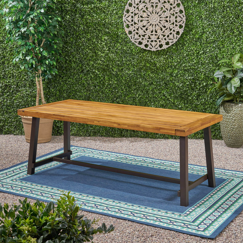 Outdoor Eight-Seater Wooden Dining Table U77409