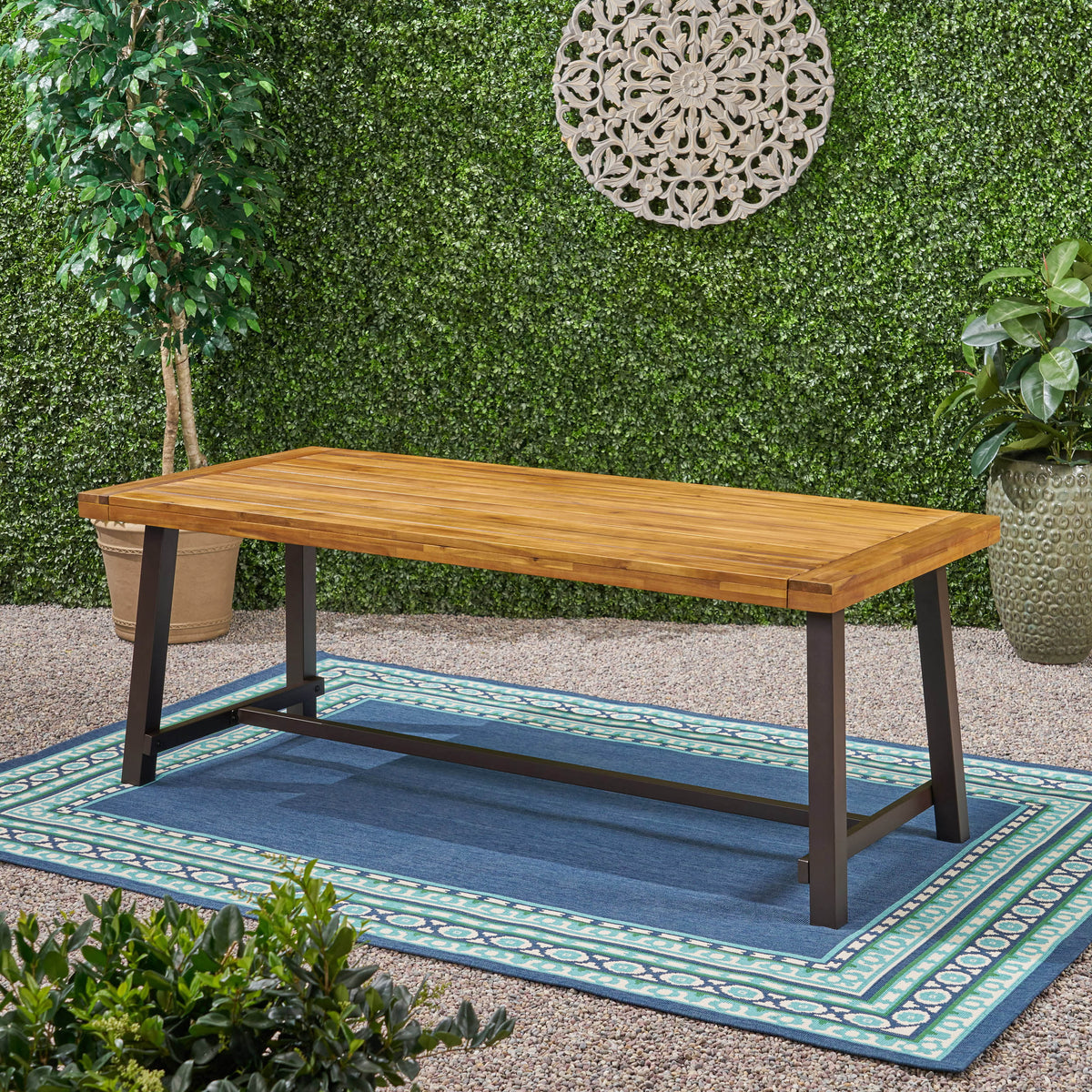 Outdoor Eight-Seater Wooden Dining Table U77409