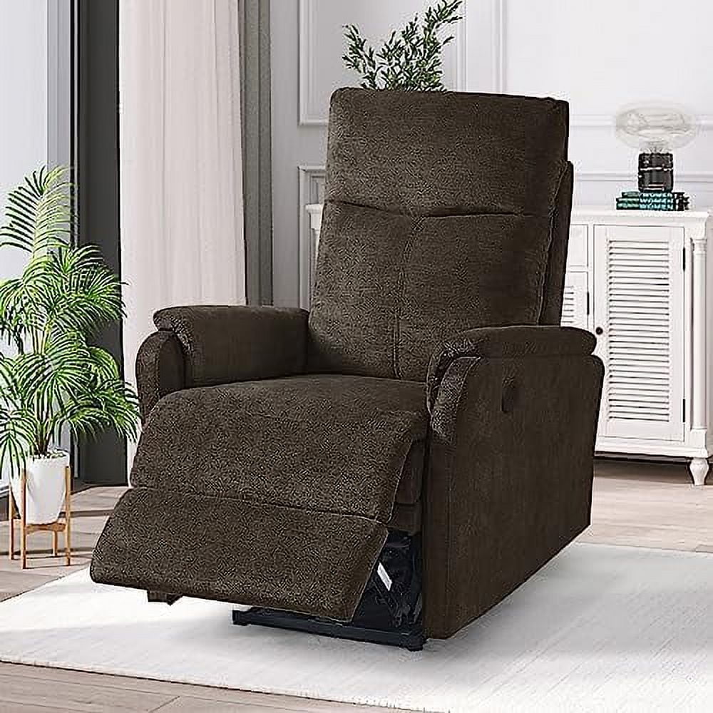 Dark Brown Fabric Power Recliner Chair with USB Port H921882