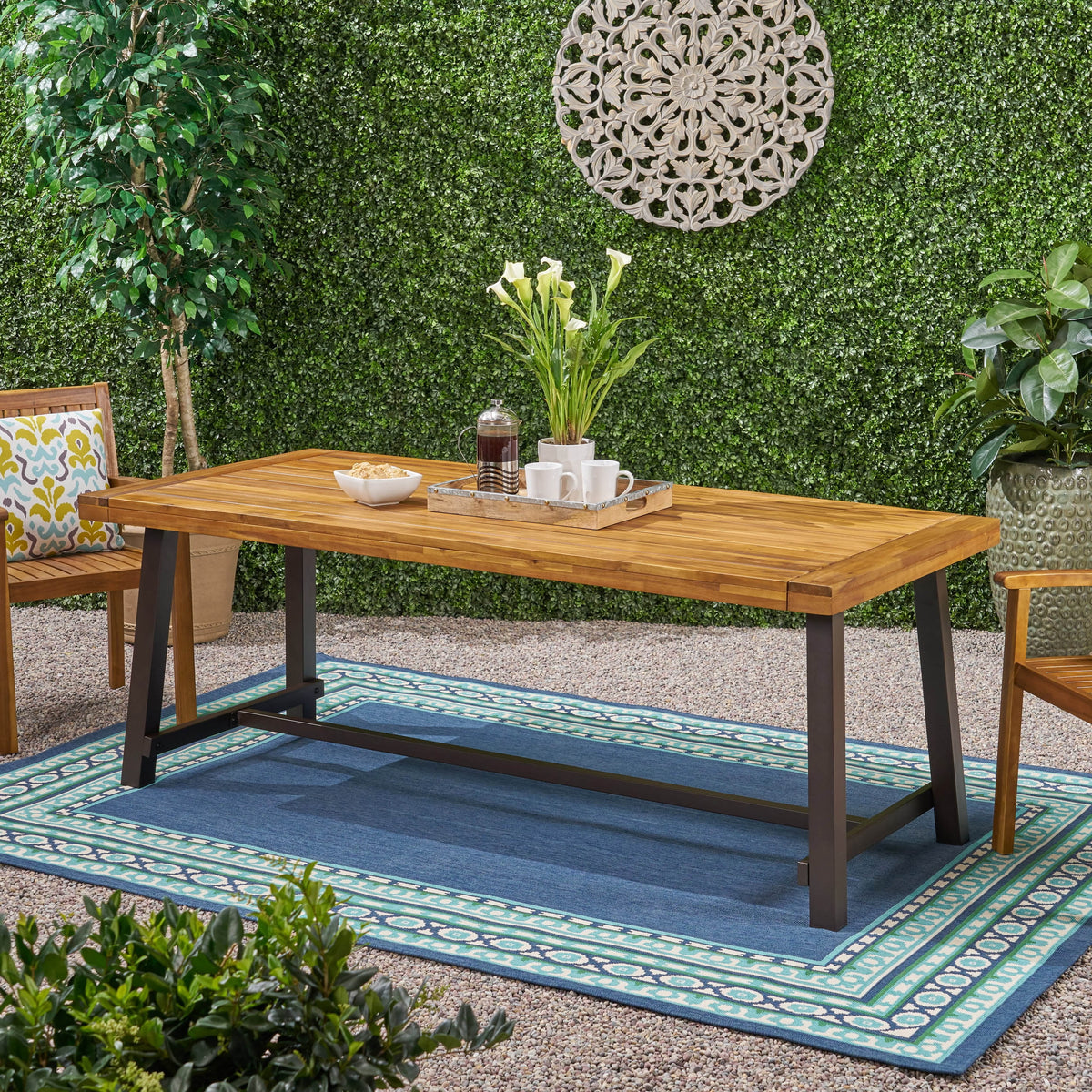 Outdoor Eight-Seater Wooden Dining Table U77409