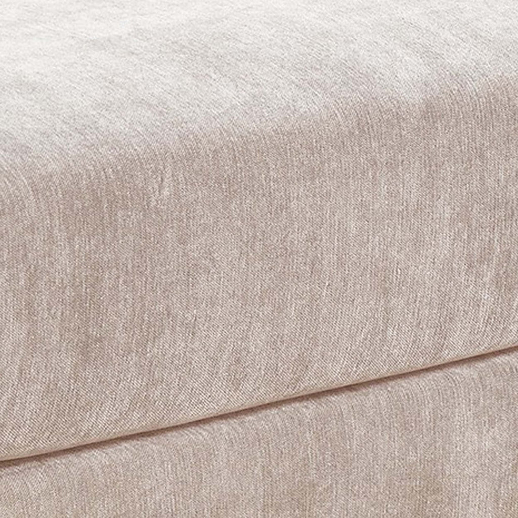 Beige Fabric Armless Sofa Chair with Lumbar Cushion H467986