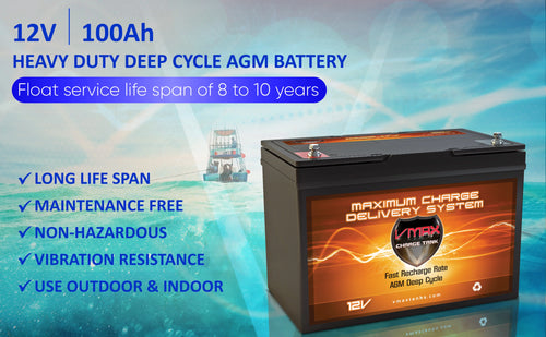 12V 100AH AGM Deep Cycle Group 27 Batteries M8642