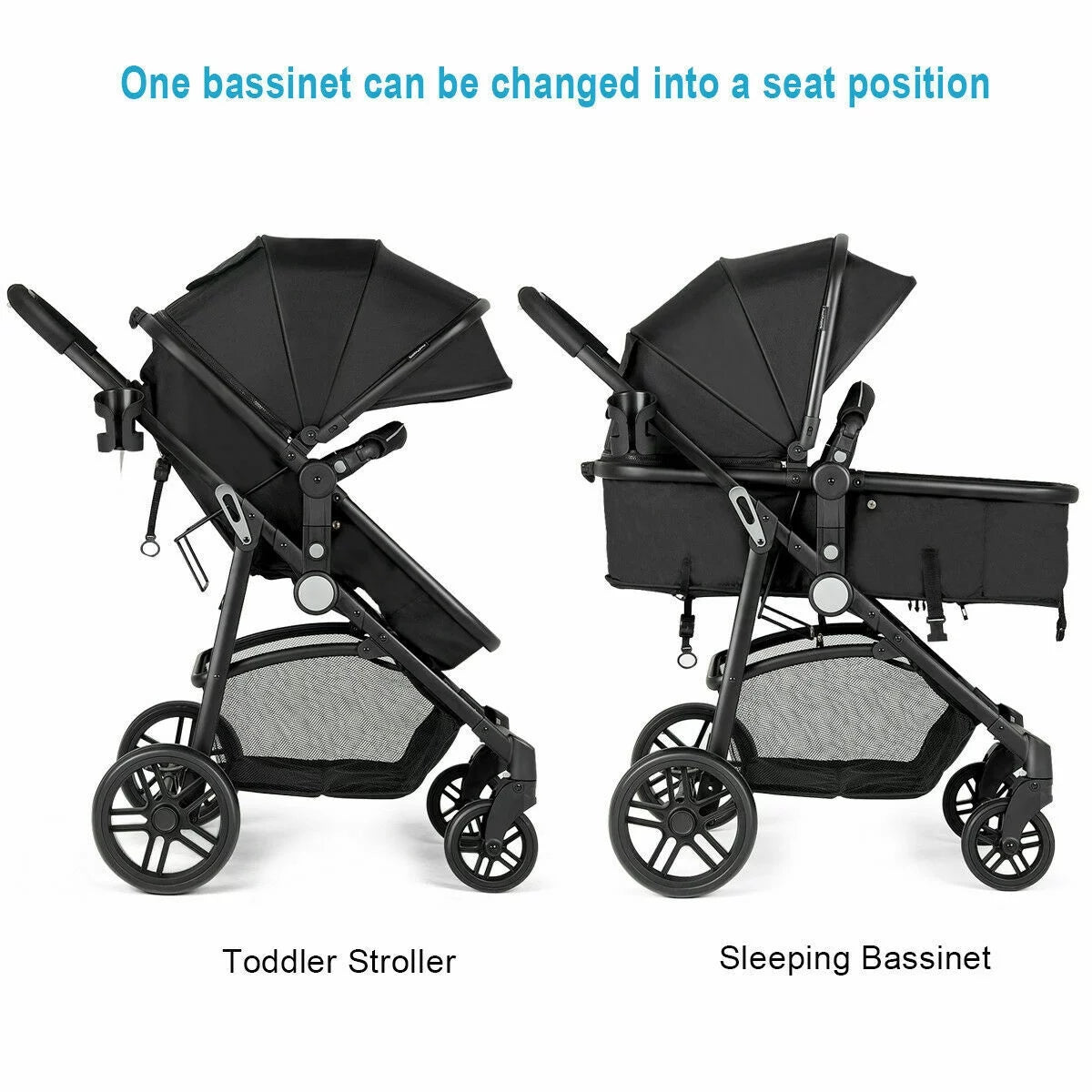 Foldable Baby Stroller Black S952052