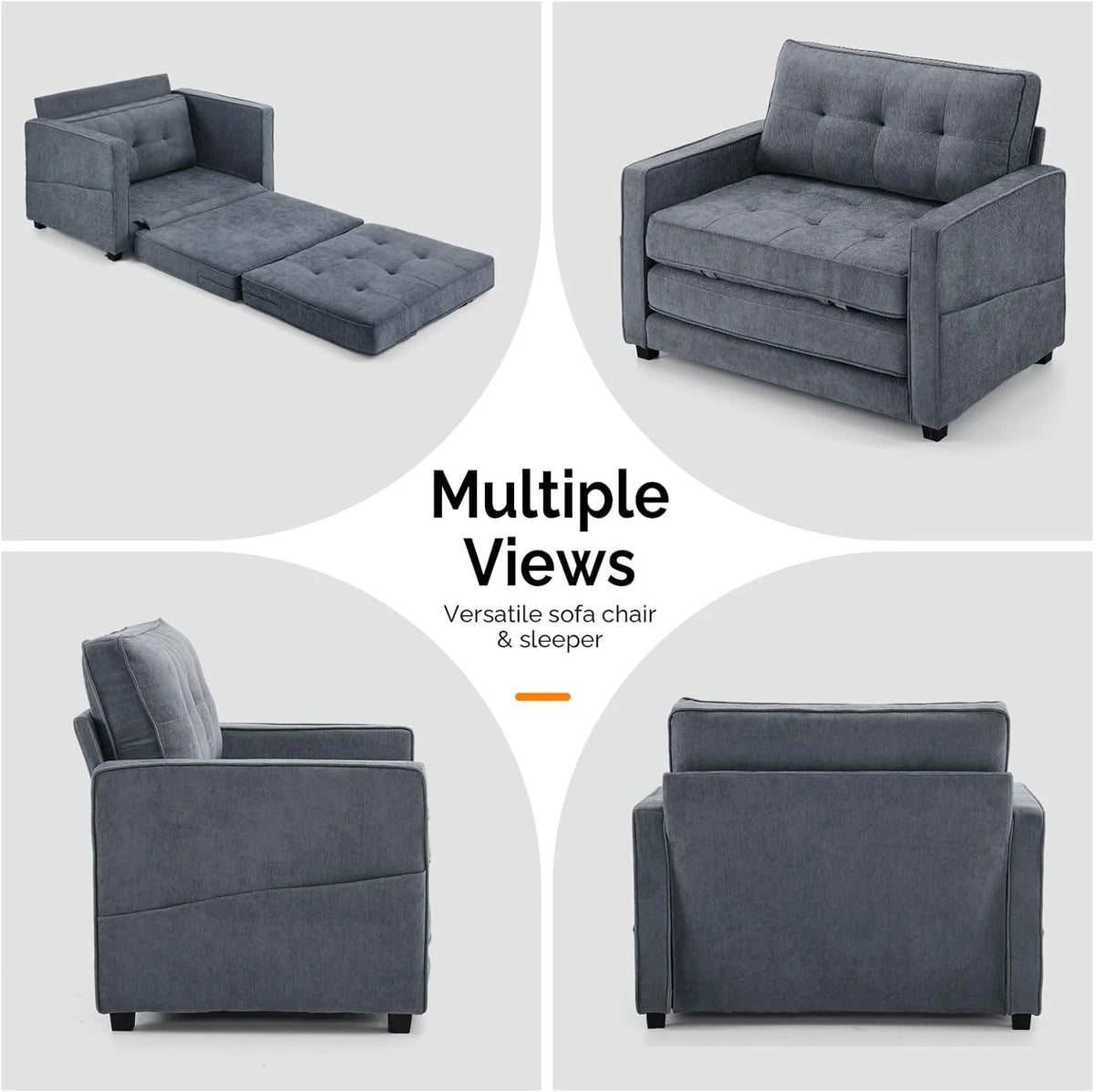 Full Size Chenille Futon Sofa Bed N396