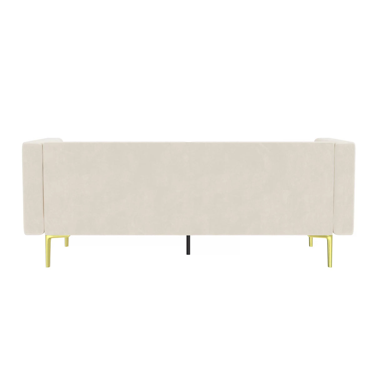 Ivory Velvet Sofa with Gold Finish Metal Legs O343805