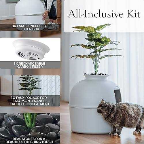 Hidden Litter Box Enclosure with Odor Control Carbon Filter W477764