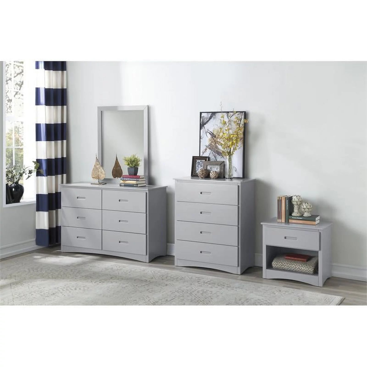 Gray 6 Drawer Wood Dresser H8108