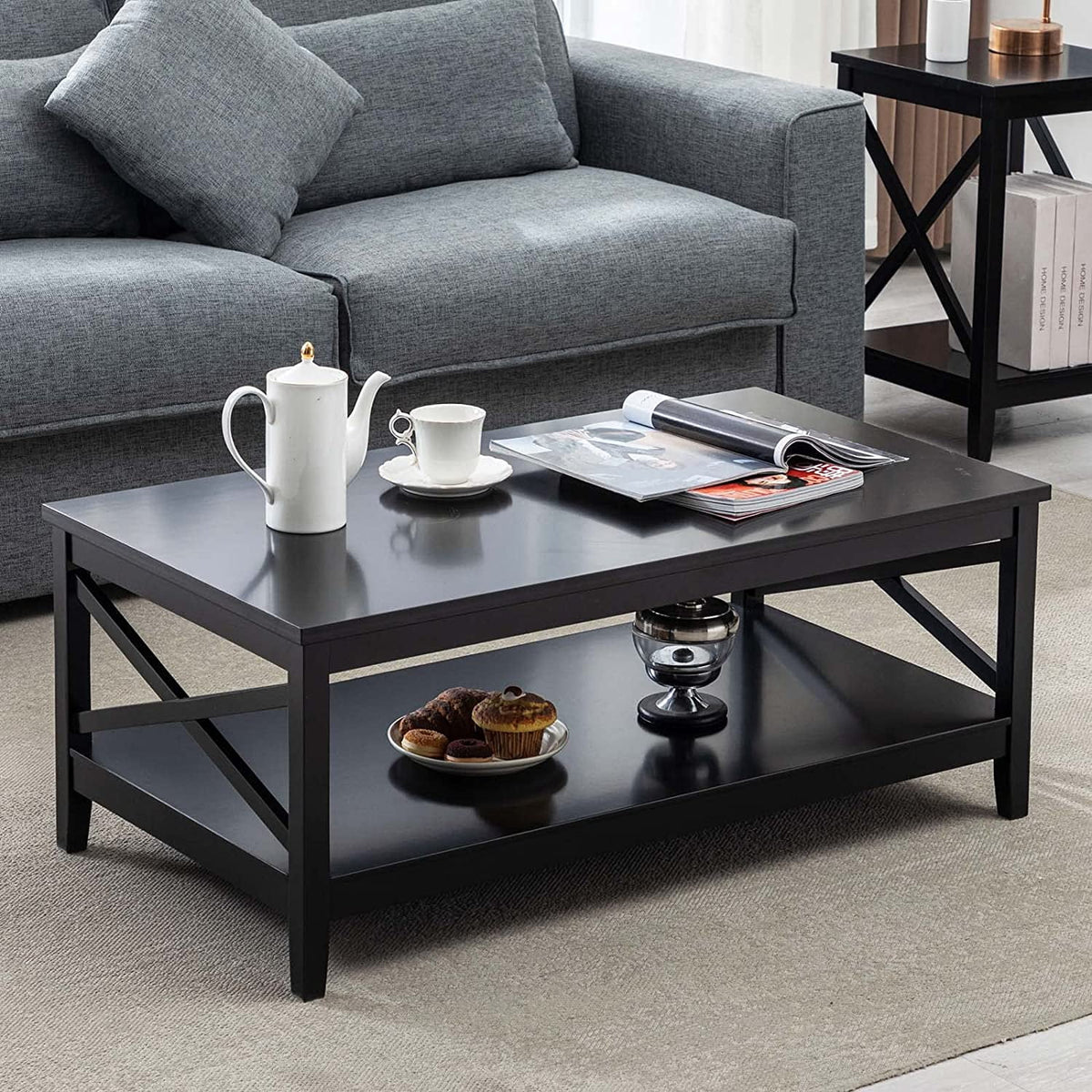Black Storage Coffee Table L56246