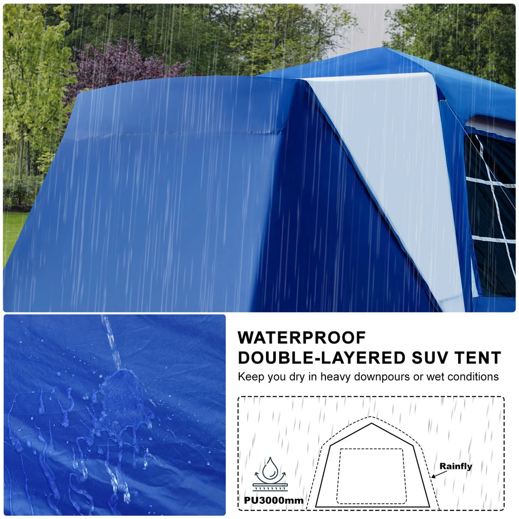 SUV Tent with Porch, 6-Person 10' x 10' Waterproof Car Camping Tent I3185