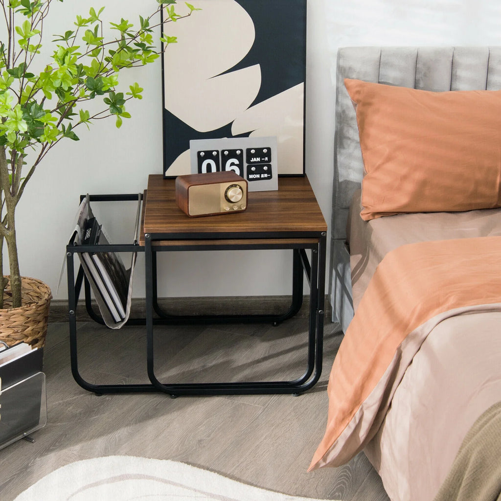 Nesting Coffee Table Set with Magazine Holder Z202