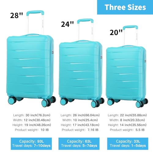 20-Inch Black Hardside Carry-on Luggage with Spinner Wheels and TSA Lock B4410