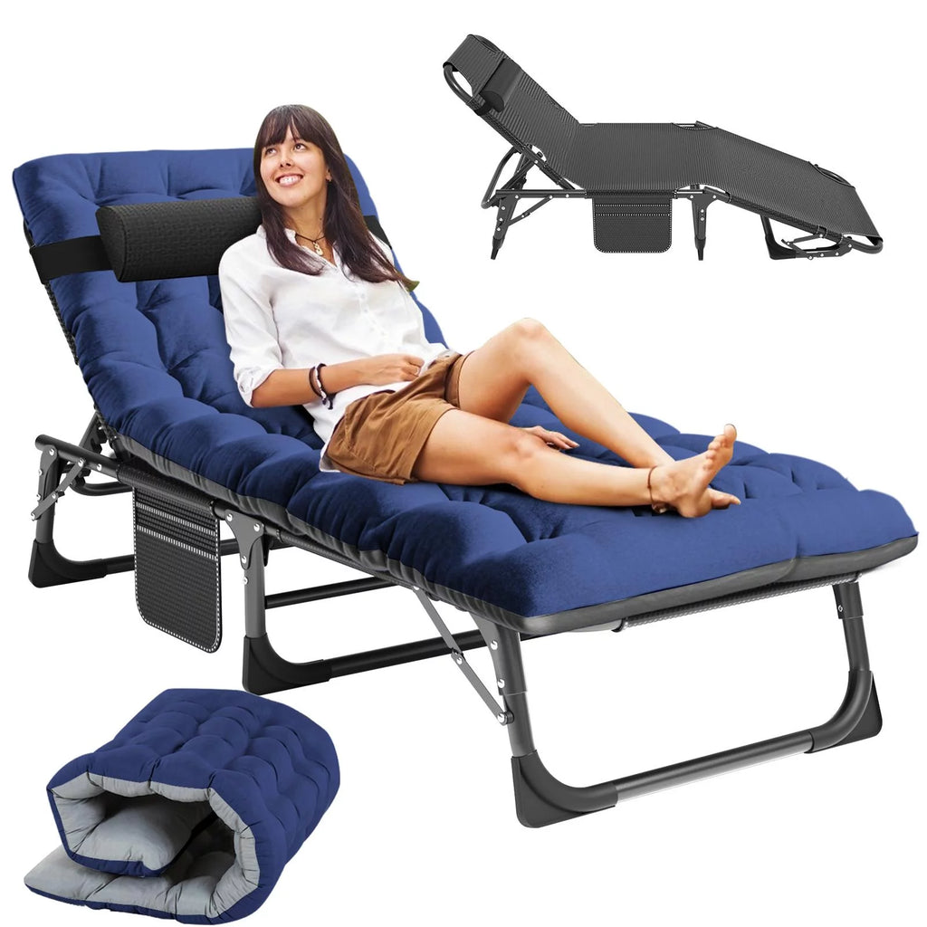 Portable Folding Lounge Chair with Pillow Q71120