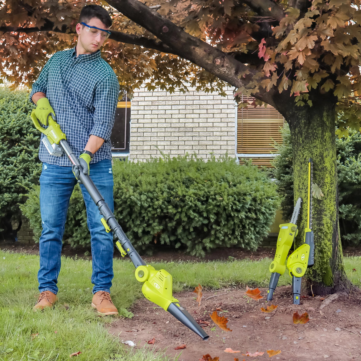 Cordless 3-in-1 Hedge Trimmer Pole Saw Leaf Blower G503