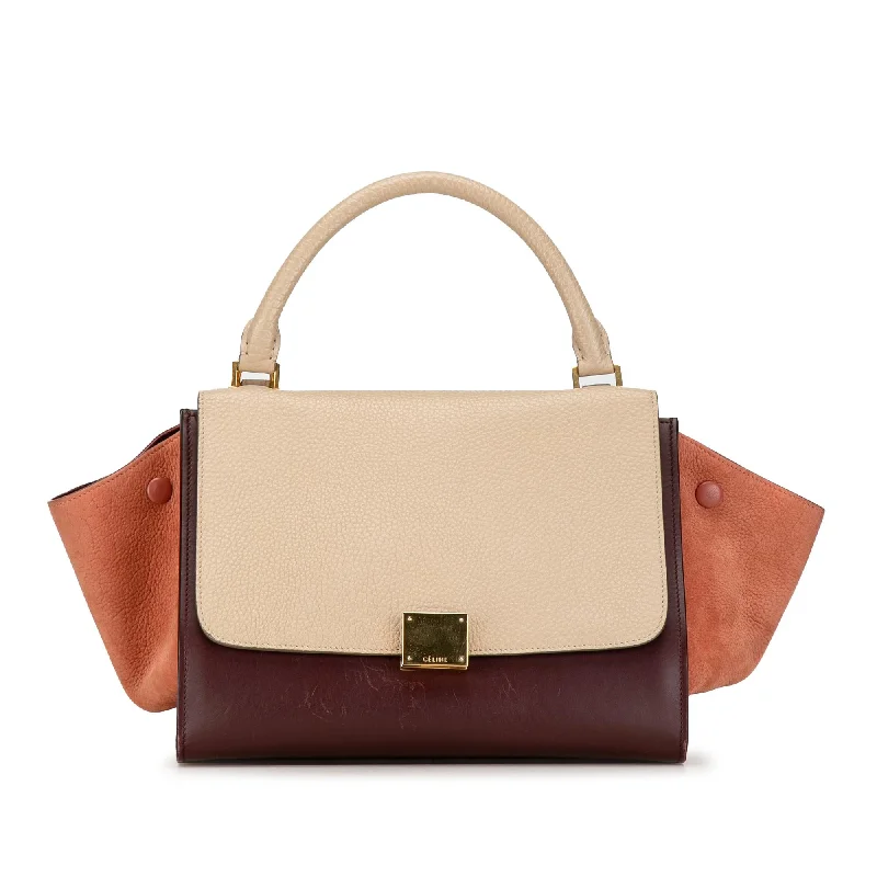 Celine Small Tricolor Trapeze Satchel (SHG-i8z7ZT)