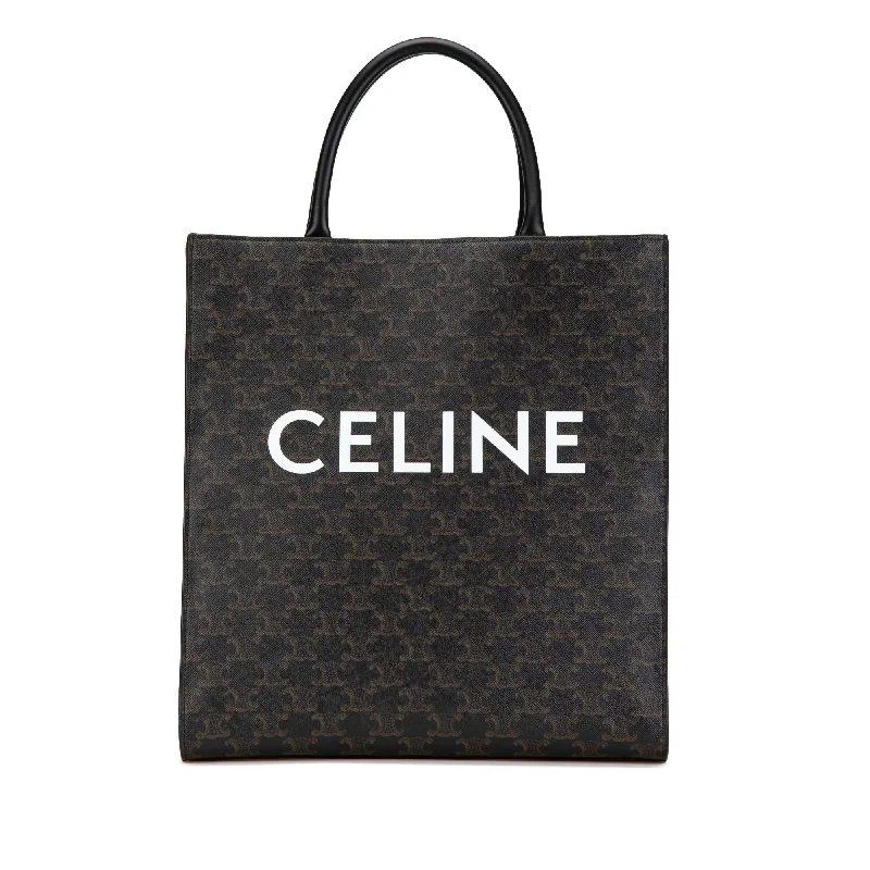 Celine Medium Triomphe Coated Canvas Vertical Cabas Satchel (SHG-JoQCOx)