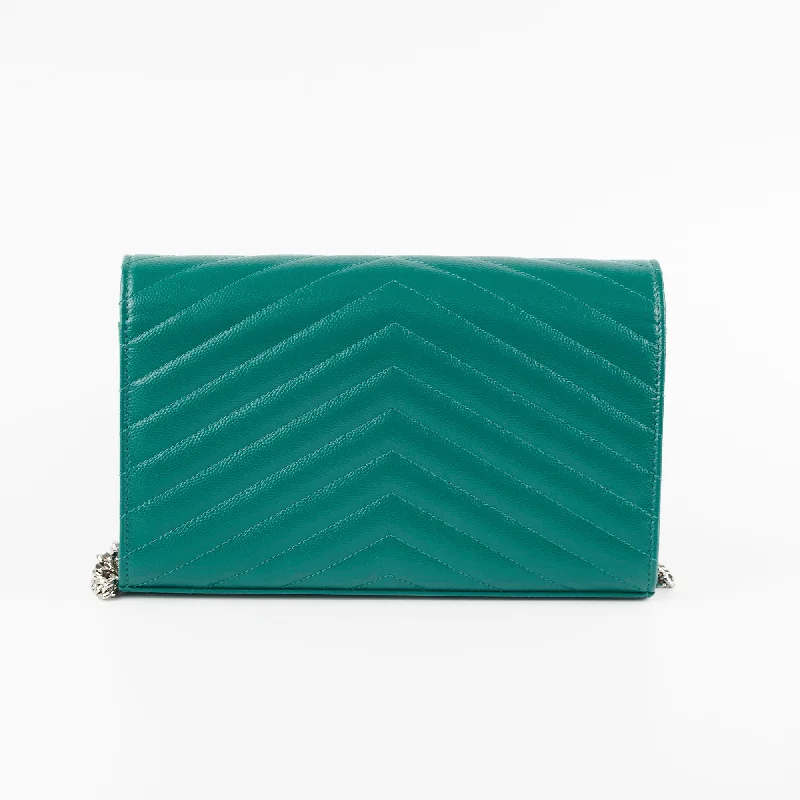 Saint Laurent Cassandre Wallet On Chain (WOC) Teal