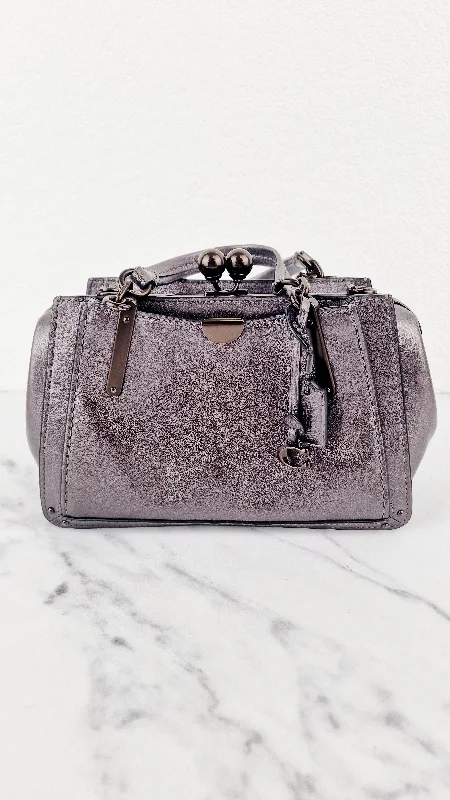 Coach Kisslock Dreamer 21 In Graphite Metallic Grey - Mini Satchel Crossbody Bag