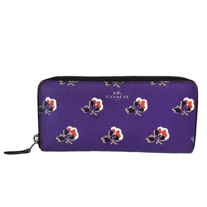 Wallet Designer By Coach In Purple, Size:Large