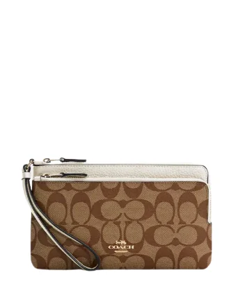 Coach Double Zip Wallet In Signature Canvas