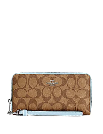 Coach Long Zip Around Wallet In Signature Canvas