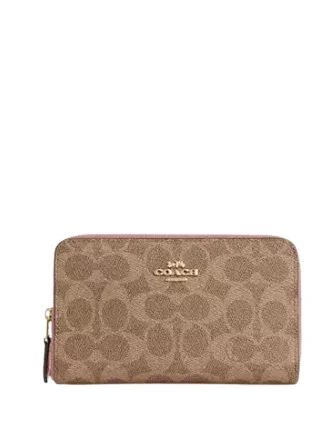 Coach Medium Id Zip Wallet In Signature Canvas