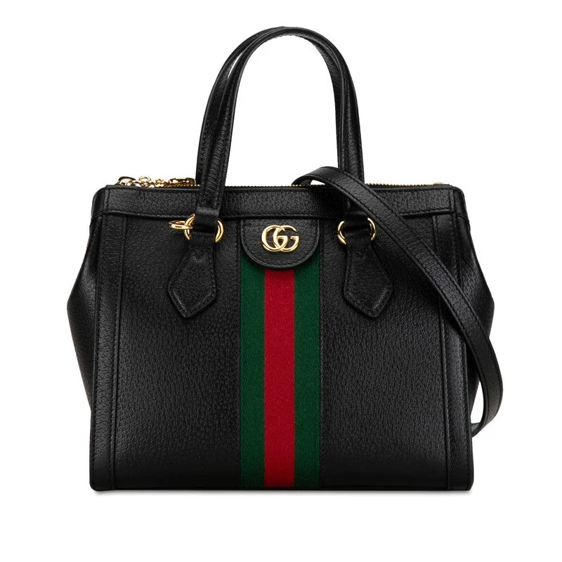 Gucci Ophidia GG Small Sy Line Handbag Shoulder Bag 2WAY 547551 Black Leather  Gucci