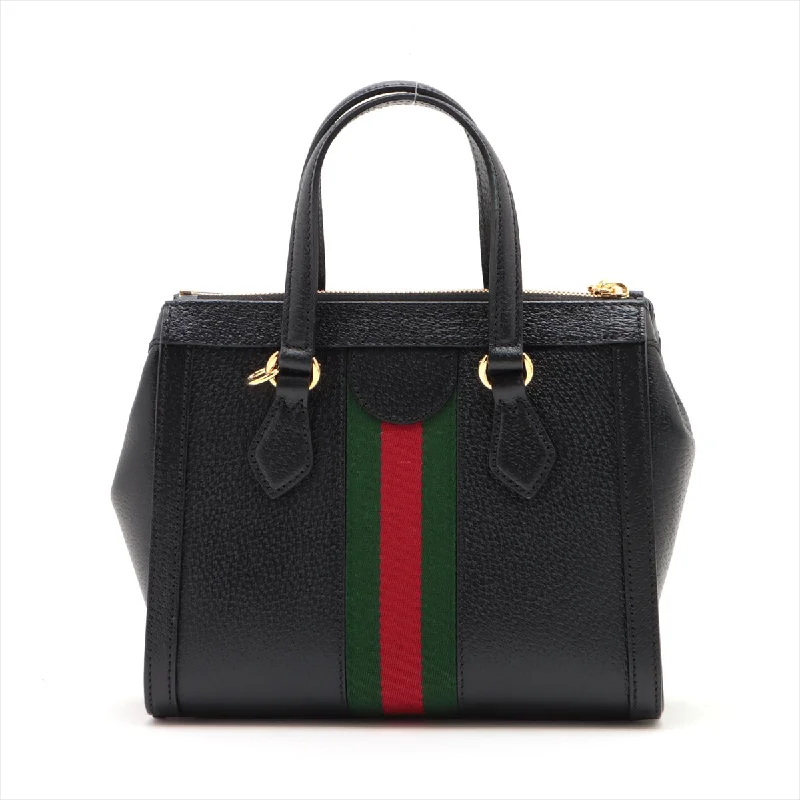 Gucci Ophidia Leather 2WAY Handbag Black 719882