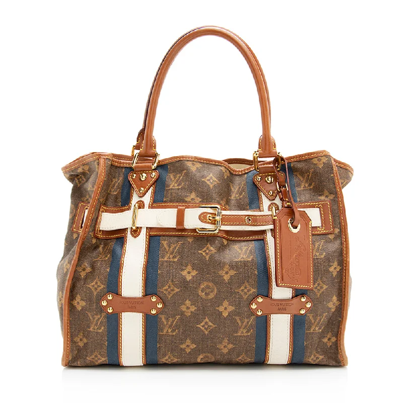 Louis Vuitton Limited Edition Monogram Tisse Rayures GM Tote (SHF-20136)