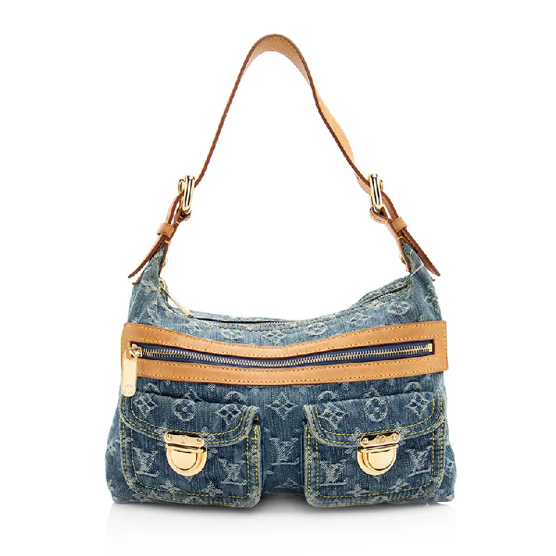 Louis Vuitton Monogram Denim Baggy PM Shoulder Bag (SHF-20300)